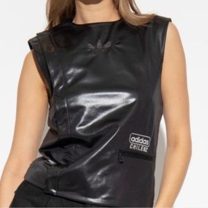 adidas Glossy Black Sleeveless Vest